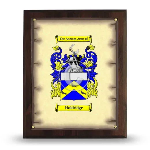 Holdridge Coat of Arms Plaque