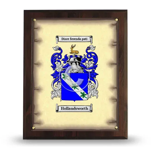 Hollandsworth Coat of Arms Plaque