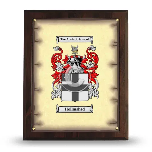 Hollinshed Coat of Arms Plaque