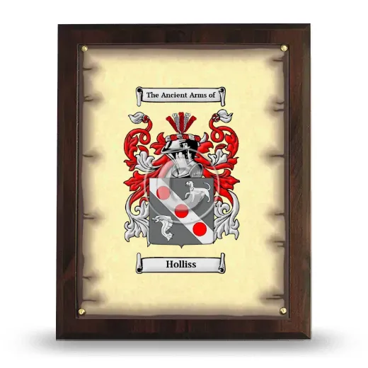Holliss Coat of Arms Plaque