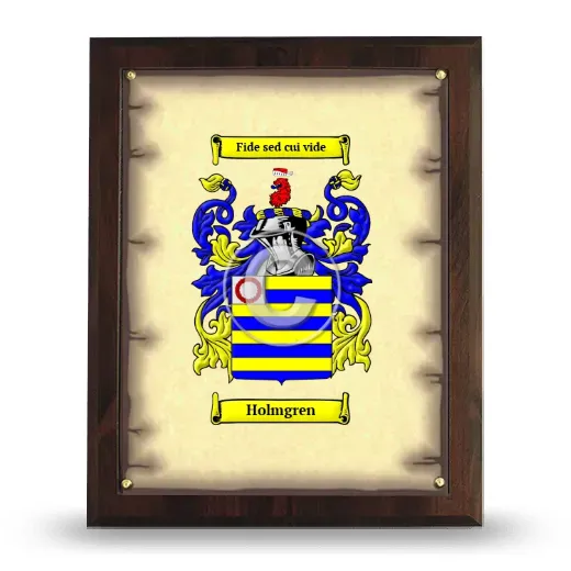 Holmgren Coat of Arms Plaque