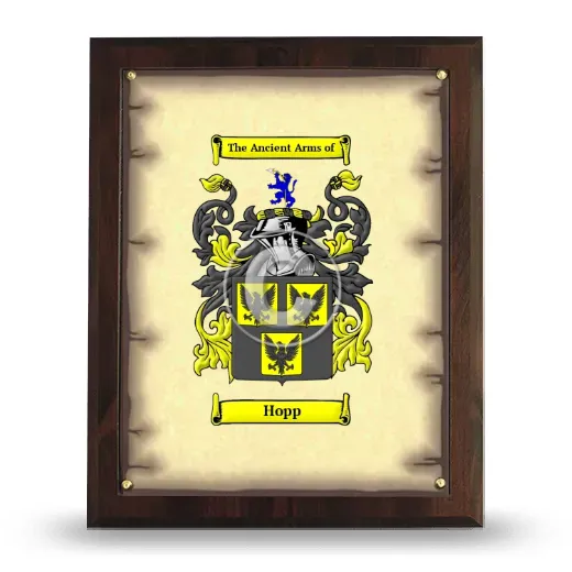 Hopp Coat of Arms Plaque