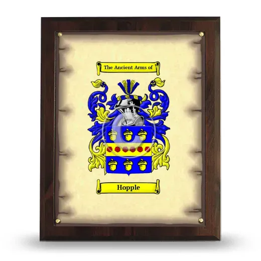 Hopple Coat of Arms Plaque