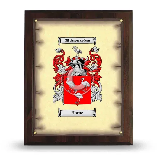 Horne Coat of Arms Plaque
