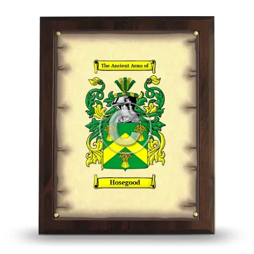 Hosegood Coat of Arms Plaque