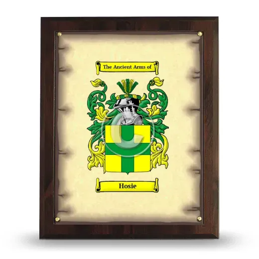 Hosie Coat of Arms Plaque