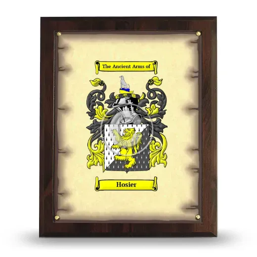 Hosier Coat of Arms Plaque