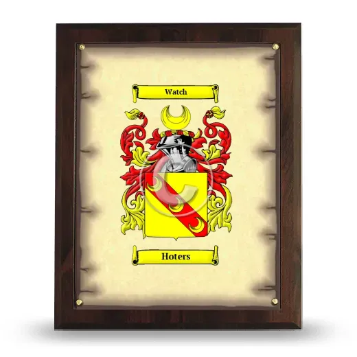 Hoters Coat of Arms Plaque