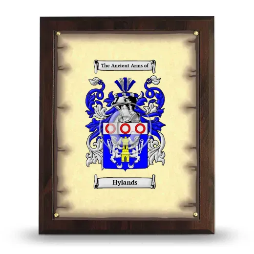 Hylands Coat of Arms Plaque