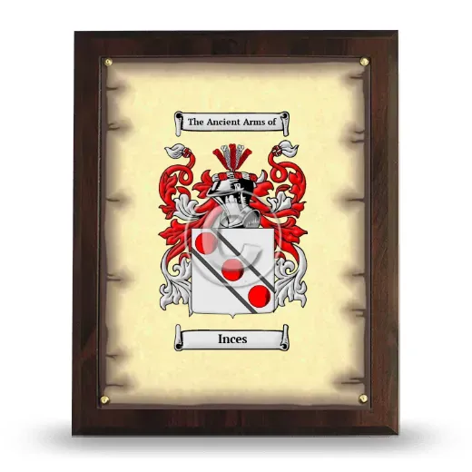 Inces Coat of Arms Plaque