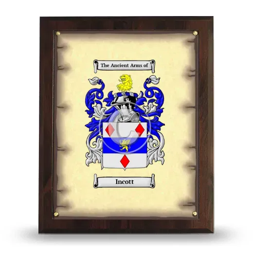 Incott Coat of Arms Plaque