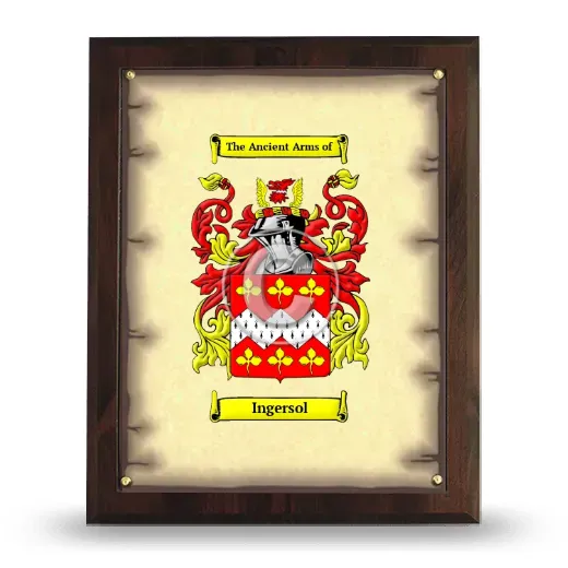 Ingersol Coat of Arms Plaque