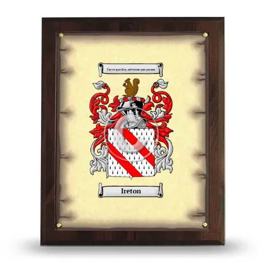 Ireton Coat of Arms Plaque