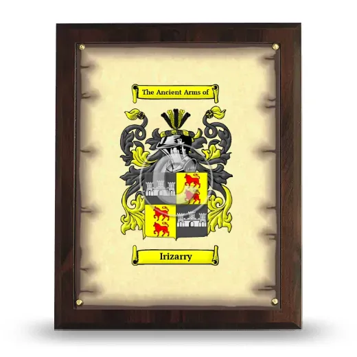 Irizarry Coat of Arms Plaque