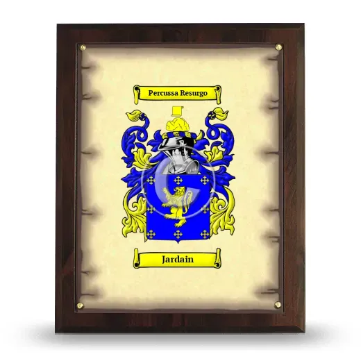 Jardain Coat of Arms Plaque