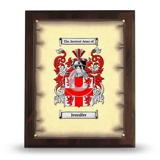Jennifer Coat of Arms Plaque