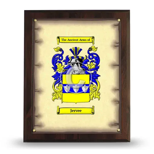 Jervee Coat of Arms Plaque