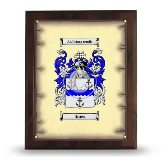 Jimes Coat of Arms Plaque