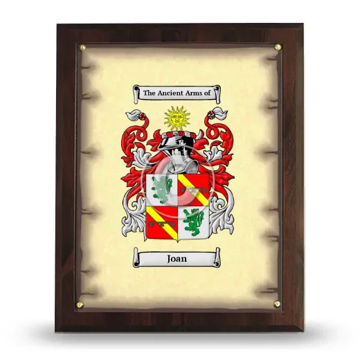 Joan Coat of Arms Plaque