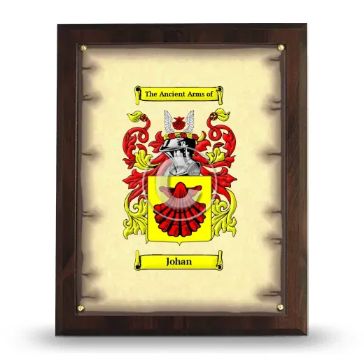 Johan Coat of Arms Plaque