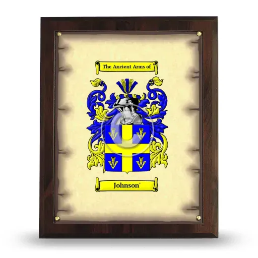 Johnson' Coat of Arms Plaque