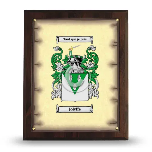 Jolyffe Coat of Arms Plaque