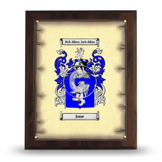 Jone Coat of Arms Plaque