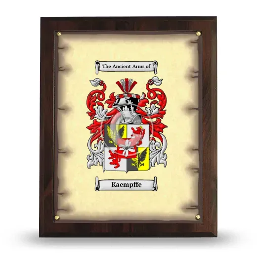 Kaempffe Coat of Arms Plaque