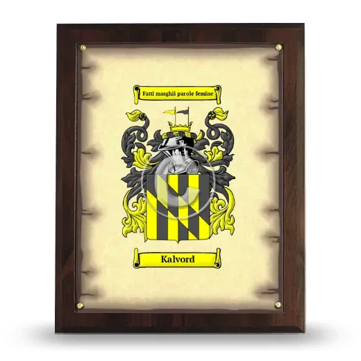 Kalvord Coat of Arms Plaque