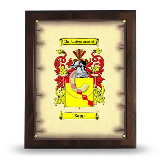 Kapp Coat of Arms Plaque