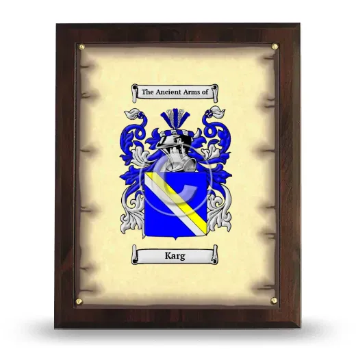 Karg Coat of Arms Plaque