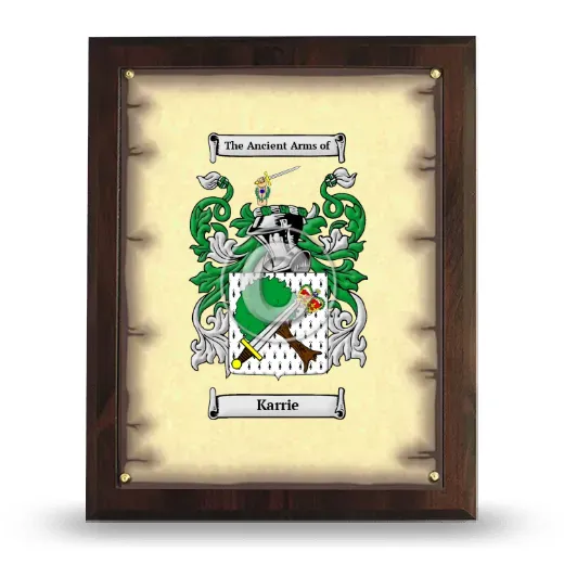 Karrie Coat of Arms Plaque