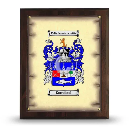 Karrolend Coat of Arms Plaque