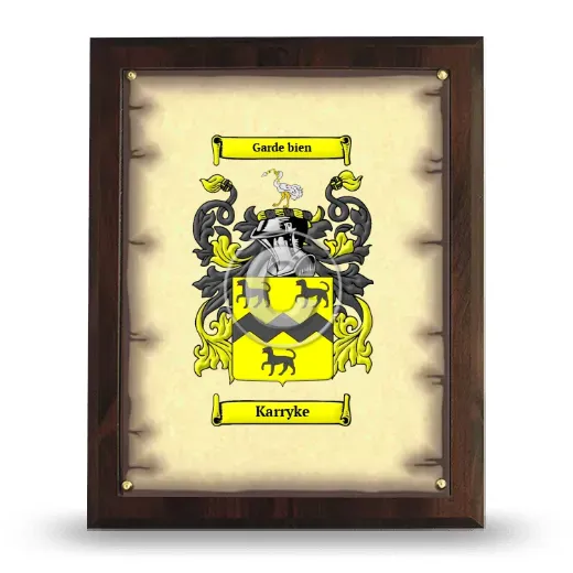 Karryke Coat of Arms Plaque