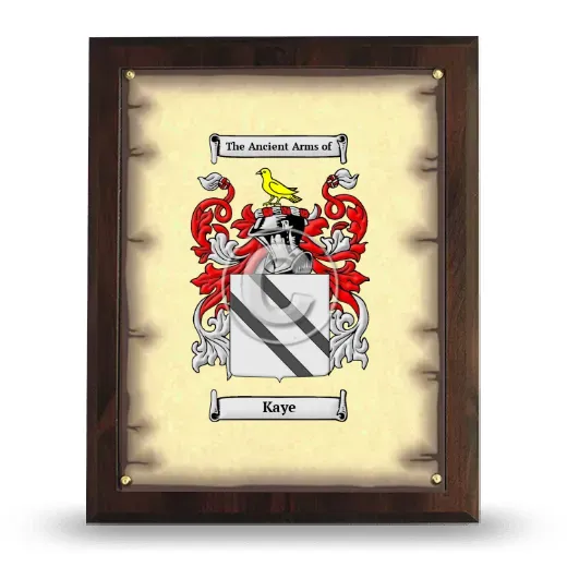 Kaye Coat of Arms Plaque