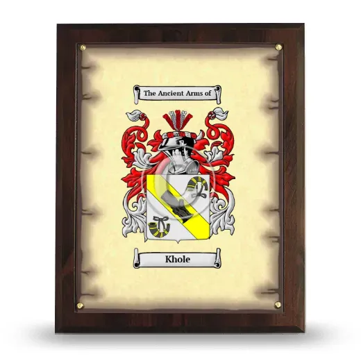 Khole Coat of Arms Plaque