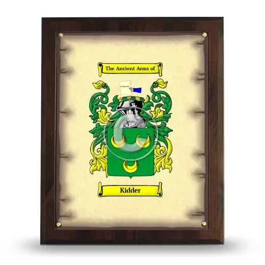 Kidder Coat of Arms Plaque