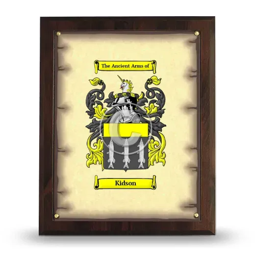 Kidson Coat of Arms Plaque