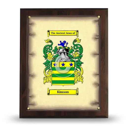 Kimson Coat of Arms Plaque