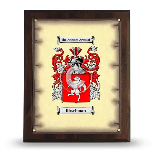 Kirschman Coat of Arms Plaque