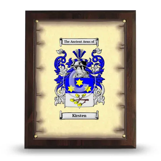 Kirsten Coat of Arms Plaque