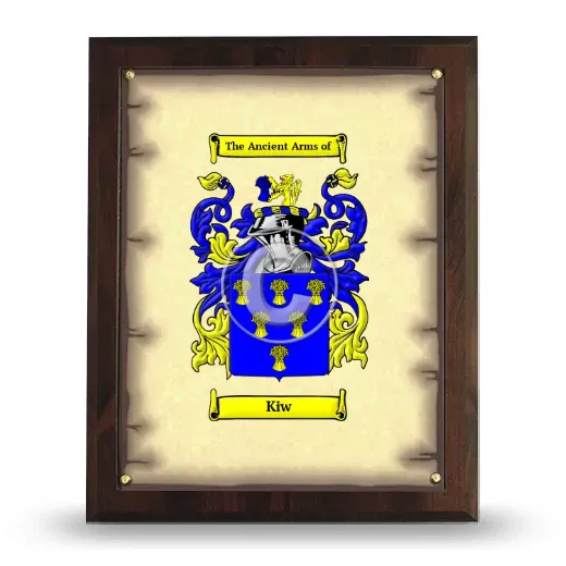 Kiw Coat of Arms Plaque