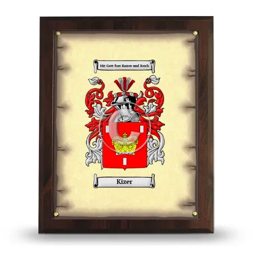 Kizer Coat of Arms Plaque