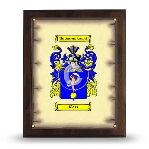Klass Coat of Arms Plaque