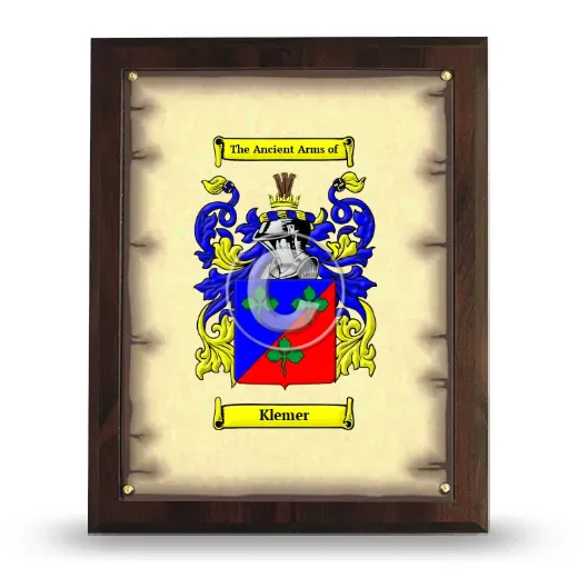 Klemer Coat of Arms Plaque