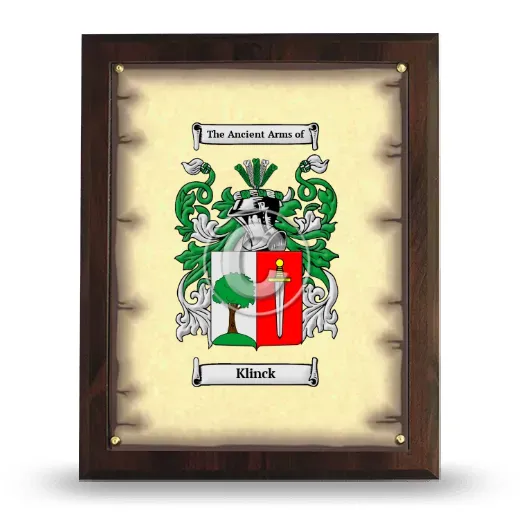 Klinck Coat of Arms Plaque