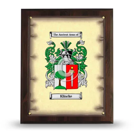 Klincke Coat of Arms Plaque