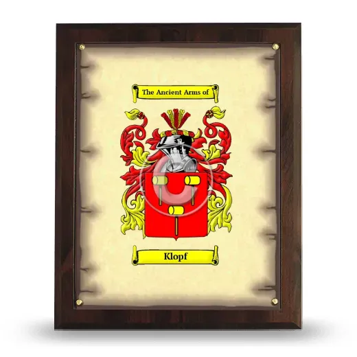 Klopf Coat of Arms Plaque