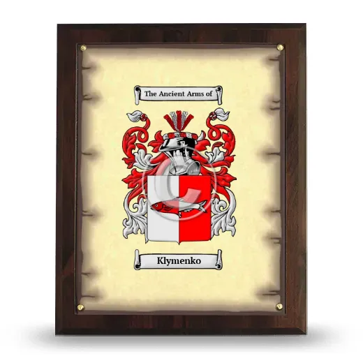 Klymenko Coat of Arms Plaque