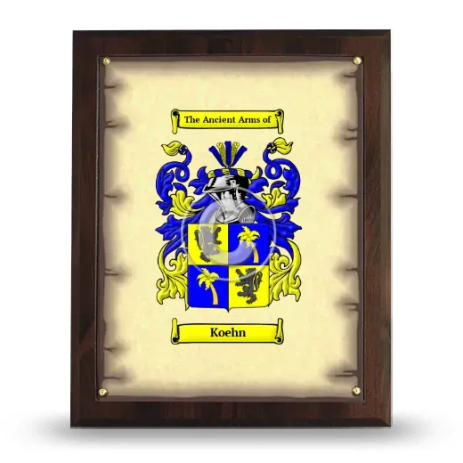 Koehn Coat of Arms Plaque